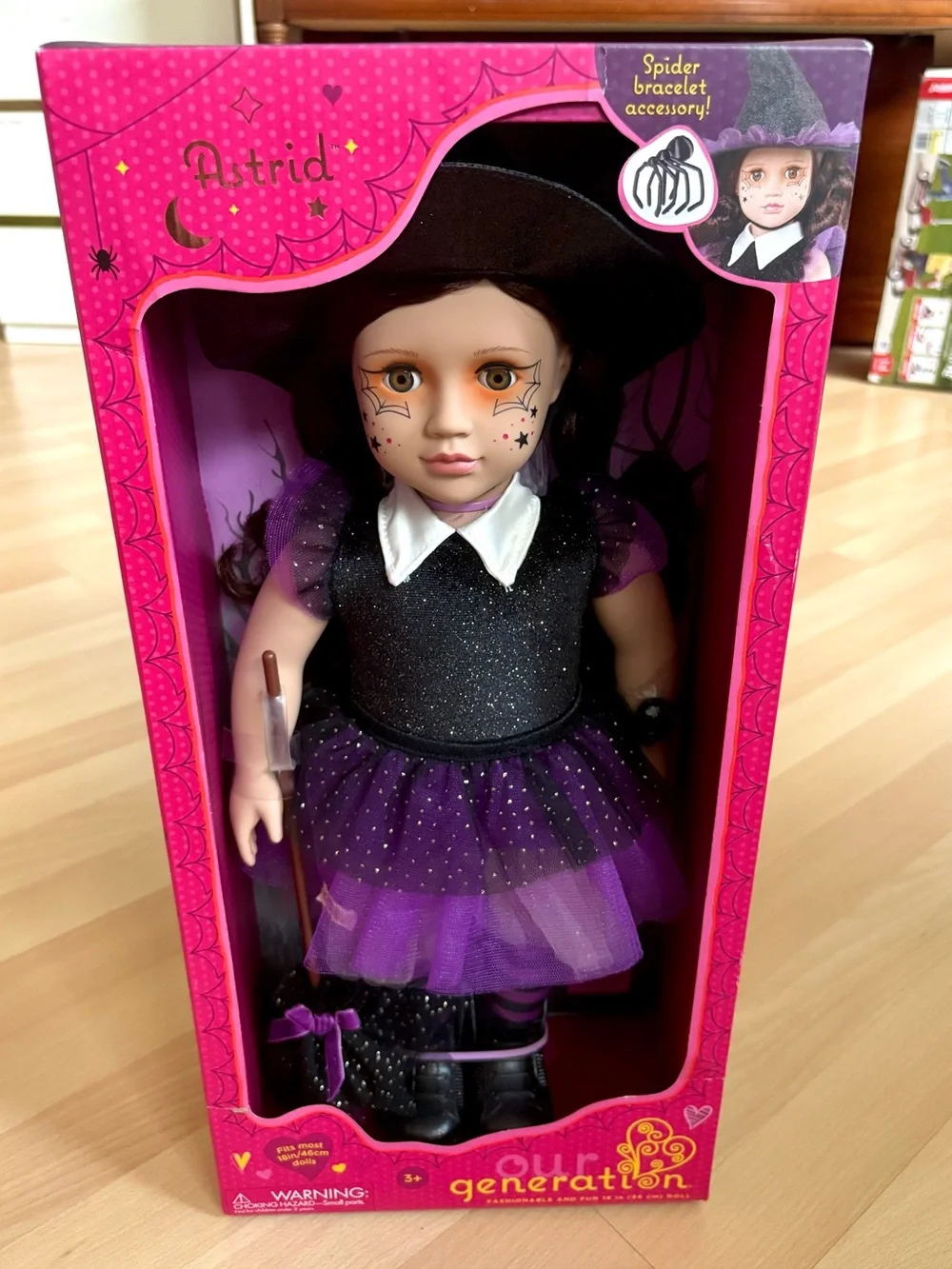 Our Generation Astrid Halloween Witch Doll Limited Edition with Broom *NEW*